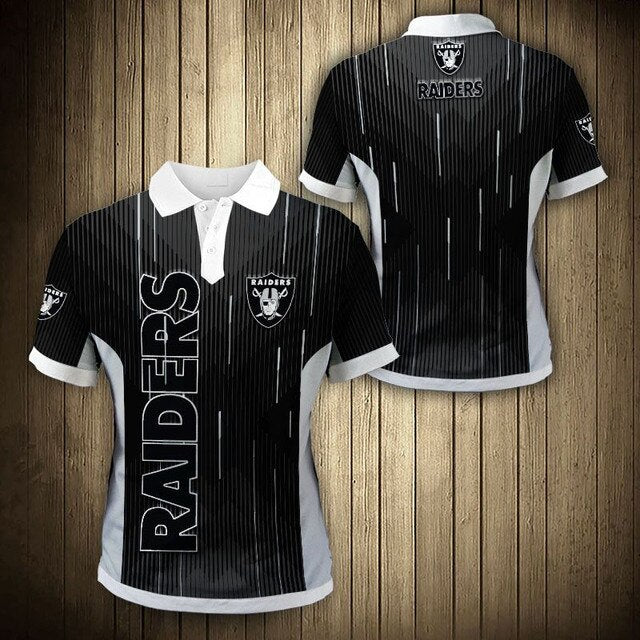 Las Vegas Raiders Stripe Polo Shirt