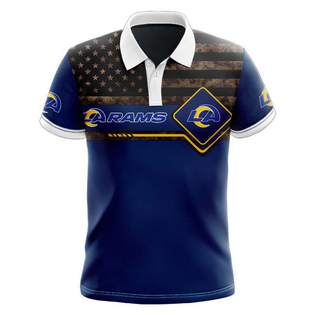 Los Angeles Rams American Flag Polo Shirt