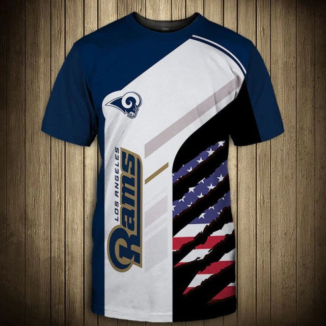 Los Angeles Rams Abstract American Flag T-Shirt