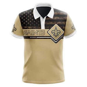 New Orleans Saints American Flag Polo Shirt
