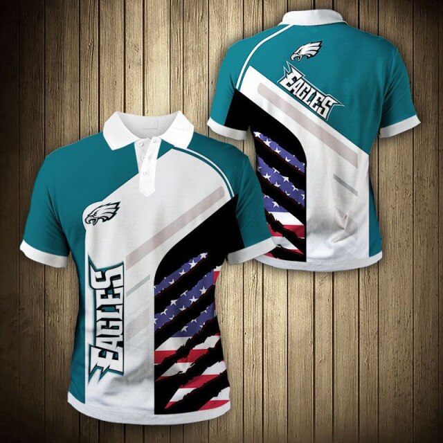 Philadelphia Eagles American Flag Polo Shirt