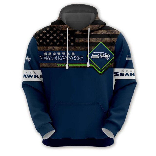 Seattle Seahawks American Flag Hoodie