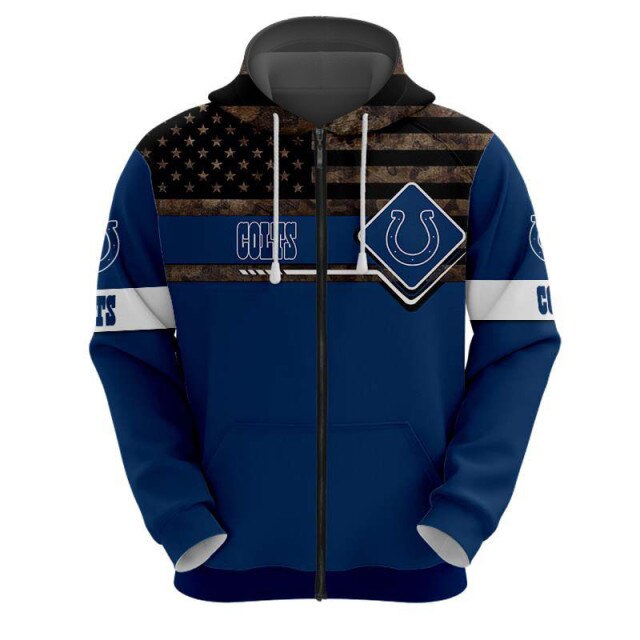 Indianapolis Colts American Flag Zipper Hoodie