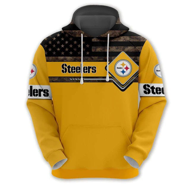 Pittsburgh Steelers American Flag Casual Hoodie