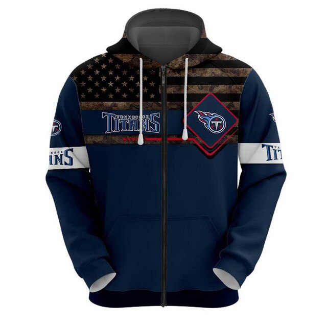 Tennessee Titans American Flag Zipper Hoodie