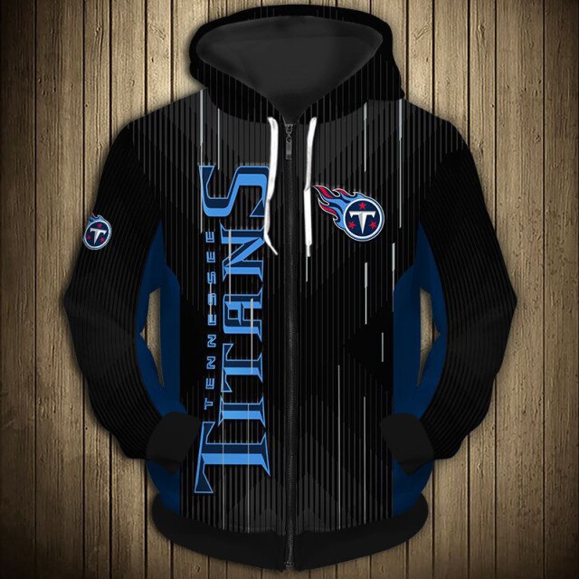 Tennessee Titans Stripe Zipper Hoodie