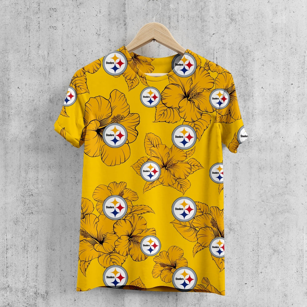Pittsburgh Steelers Tropical Floral T-Shirt