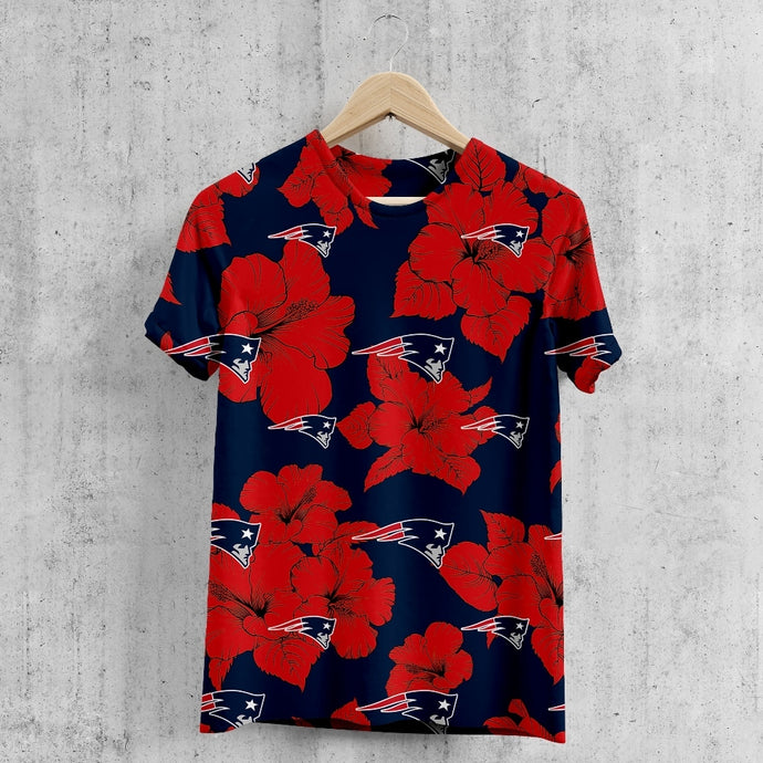New England Patriots Tropical Floral T-Shirt