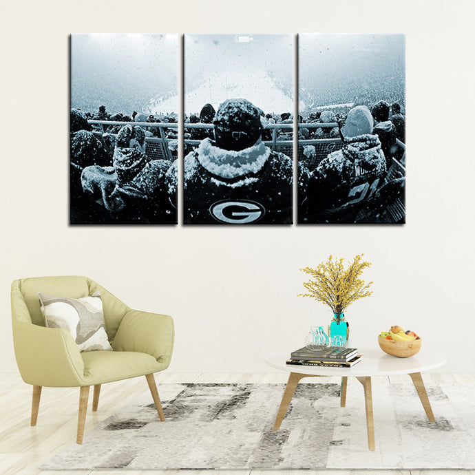Green Bay Packers Snow Game Wall Canvas 2