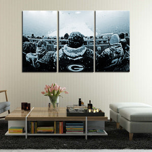 Green Bay Packers Snow Game Wall Canvas 2