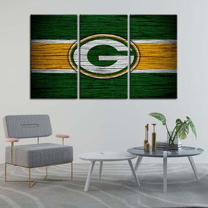 Green Bay Packers Wooden Look Wall Canvas 2
