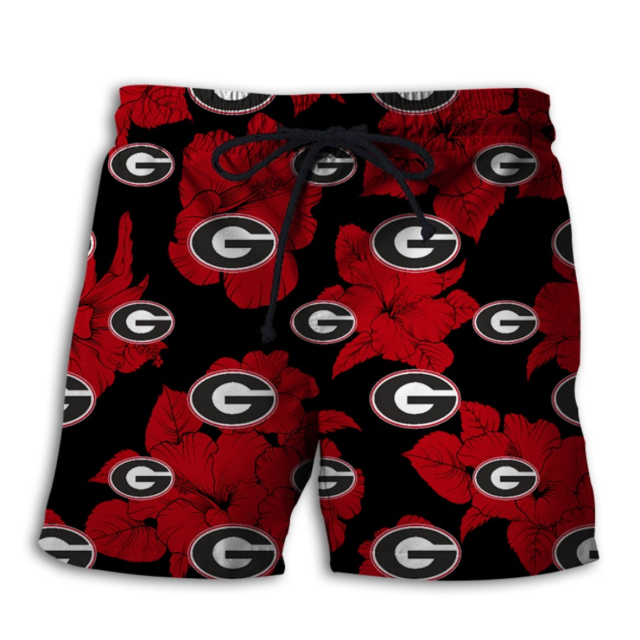 Georgia Bulldogs Tropical Floral Shorts