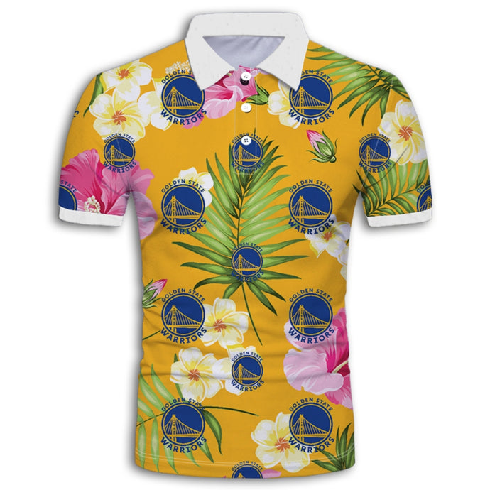 Golden State Warriors Summer Floral Polo Shirt