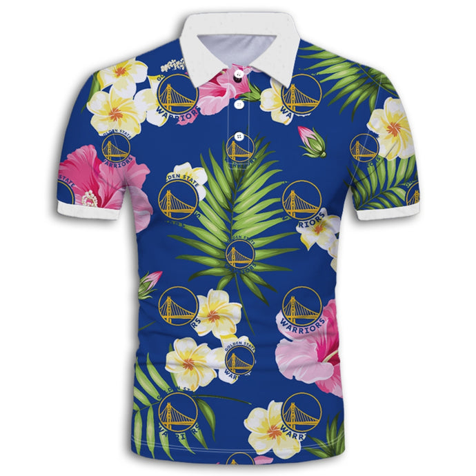 Golden State Warriors Summer Floral Polo Shirt