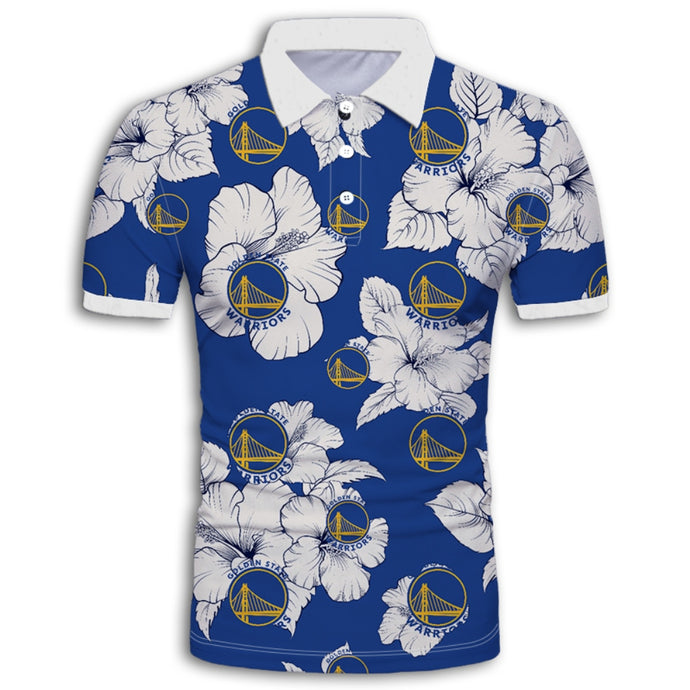 Golden State Warriors Tropical Floral Polo Shirt