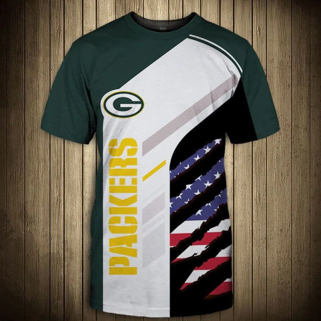 Green Bay Packers American Flag T-Shirt