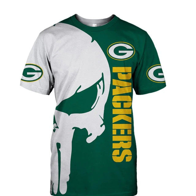 Green Bay Packers Skull 3D T-Shirt