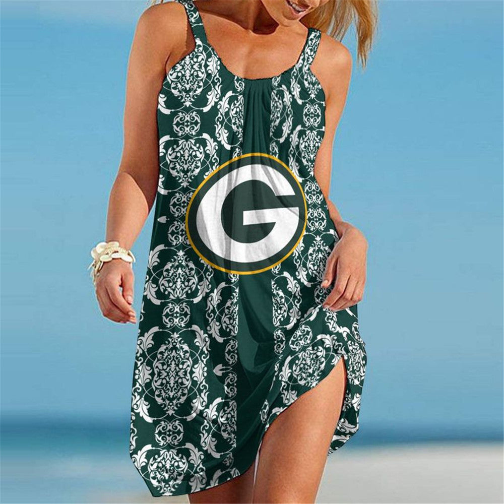 Green Bay Packers Women Casual Beach Dress