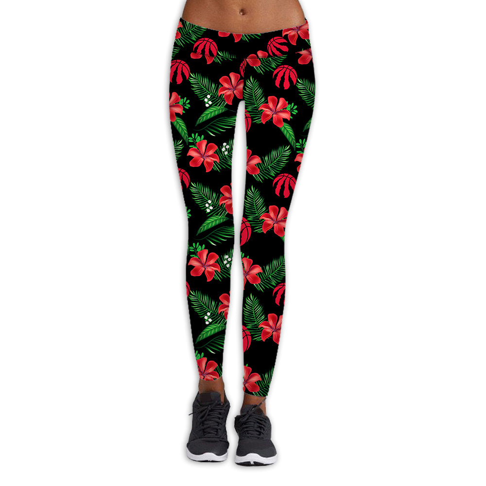 Toronto Raptors Flower Print Leggings