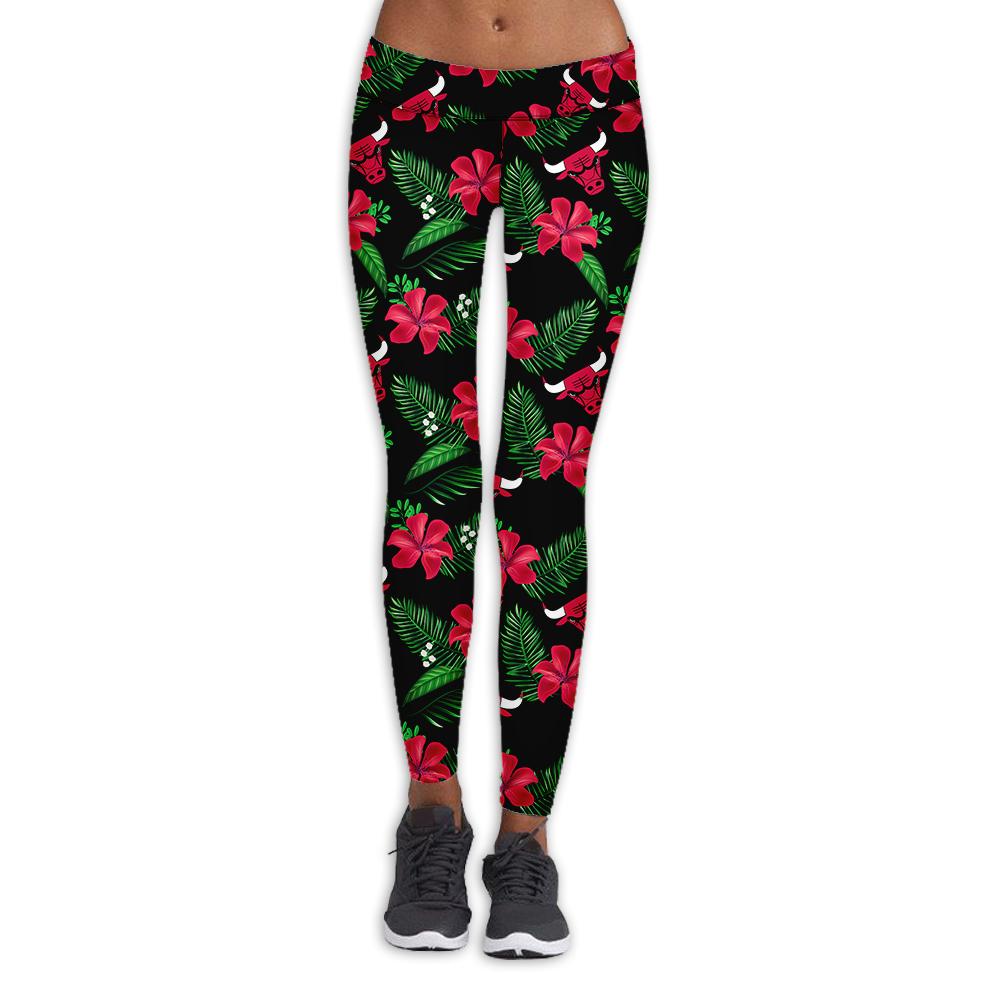 Chicago Bulls Flower Print Leggings