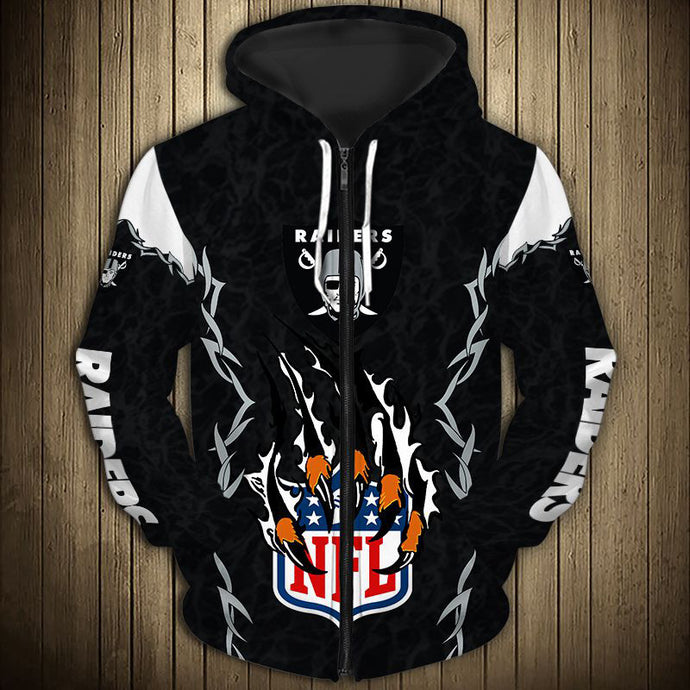 Las Vegas Raiders Claw 3D Zipper Hoodie