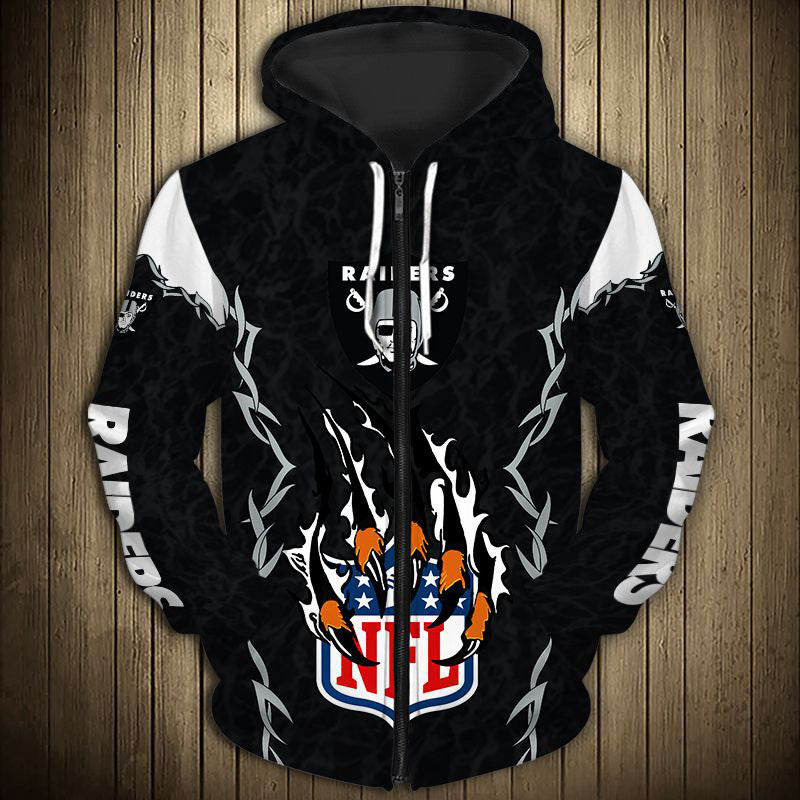 Las Vegas Raiders Claw 3D Zipper Hoodie