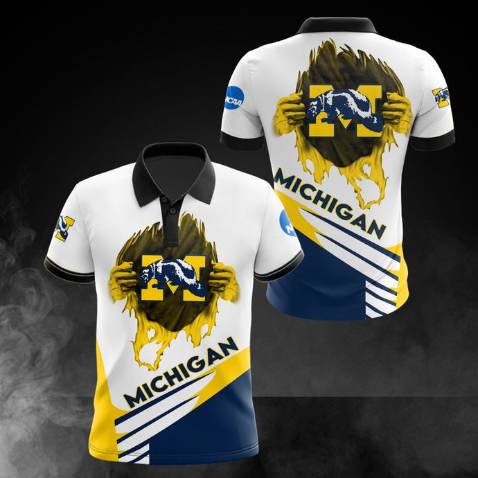 Michigan Wolverines Casual 3D Polo Shirt