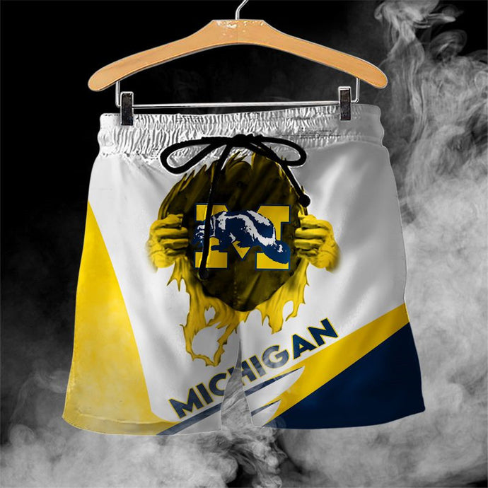 Michigan Wolverines Casual 3D Shorts
