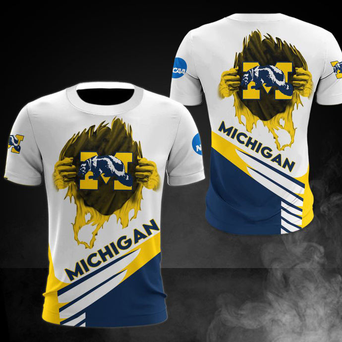 Michigan Wolverines Casual 3D T-Shirt