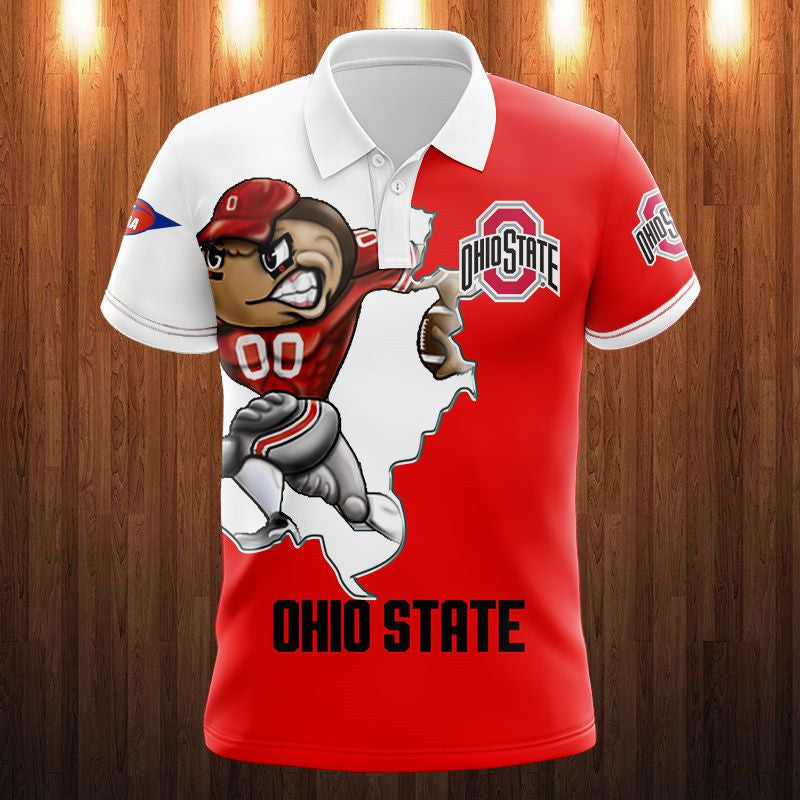 Ohio State Buckeyes Mascot Casual Polo Shirt