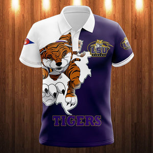 LSU Tigers Mascot Casual Polo Shirt