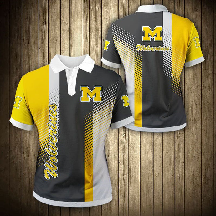 Michigan Wolverines Stripes Polo Shirt