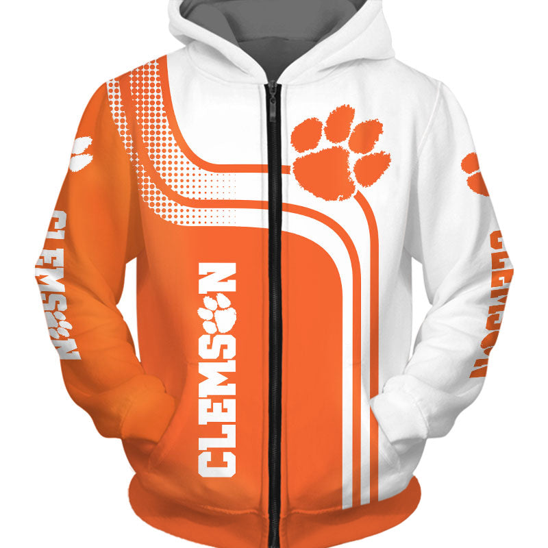 Clemson Tigers Casual Zipper Hoodie