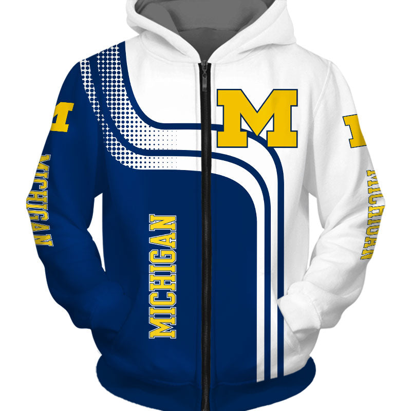 Michigan Wolverines Casual Zipper Hoodie