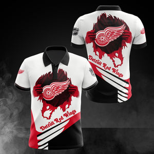 Detroit Red Wings Casual 3D Polo Shirt