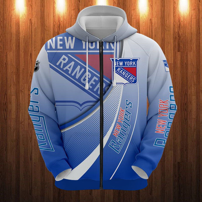 New York Rangers Casual Zipper Hoodie