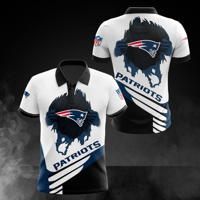 New England Patriots Casual 3D Polo Shirt