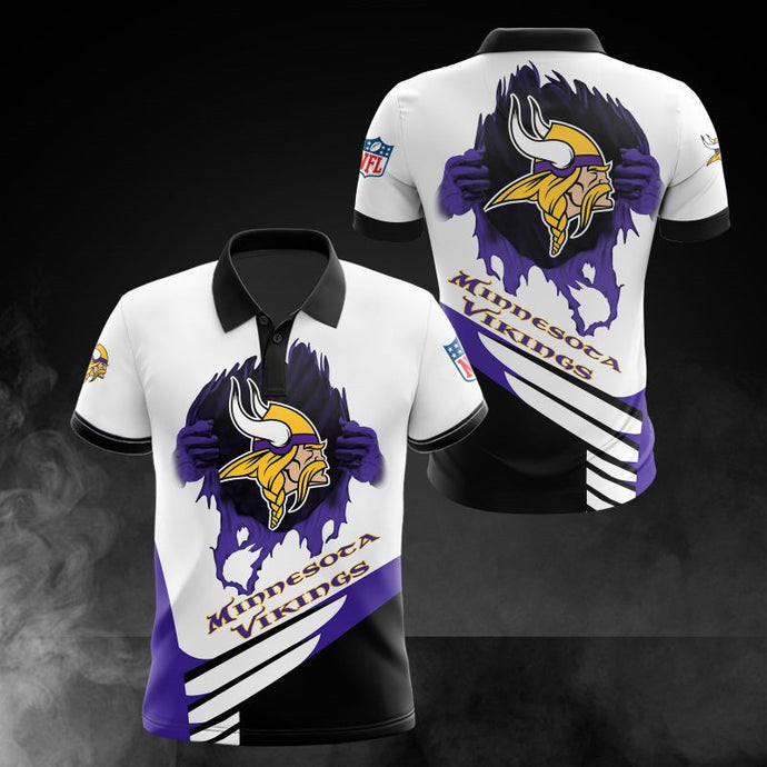 Minnesota Vikings Casual 3D Polo Shirt