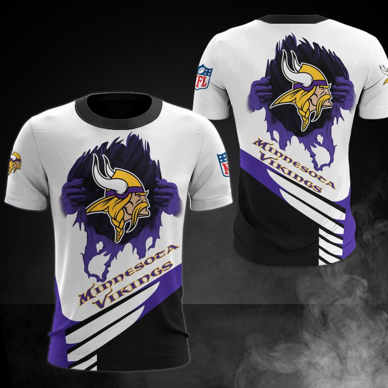 Minnesota Vikings Casual 3D T-Shirt