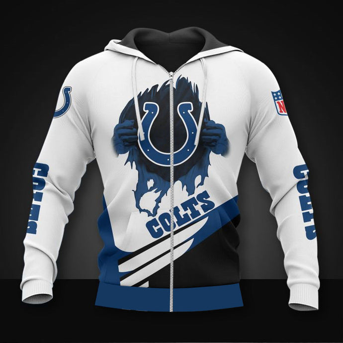 Indianapolis Colts 3D Zipper Hoodie