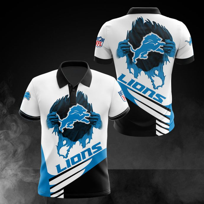 Detroit Lions Casual 3D Polo Shirt