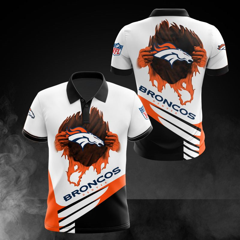 Denver Broncos Casual 3D Polo Shirt