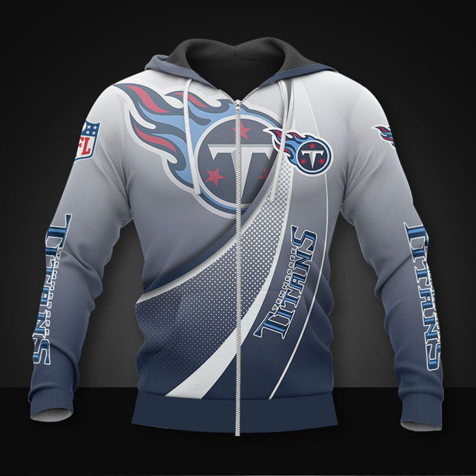 Tennessee Titans Casual Zipper Hoodie