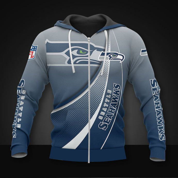 Seattle Seahawks Casual Zipper Hoodie