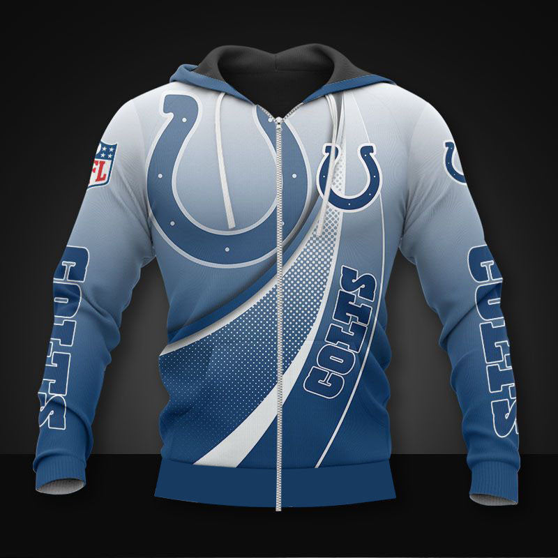 Indianapolis Colts Casual Zipper Hoodie