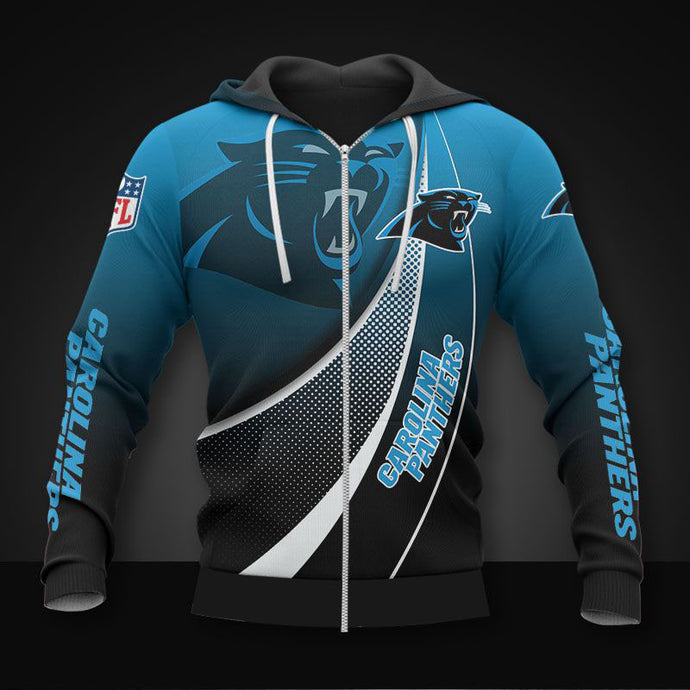 Carolina Panthers Casual Zipper Hoodie