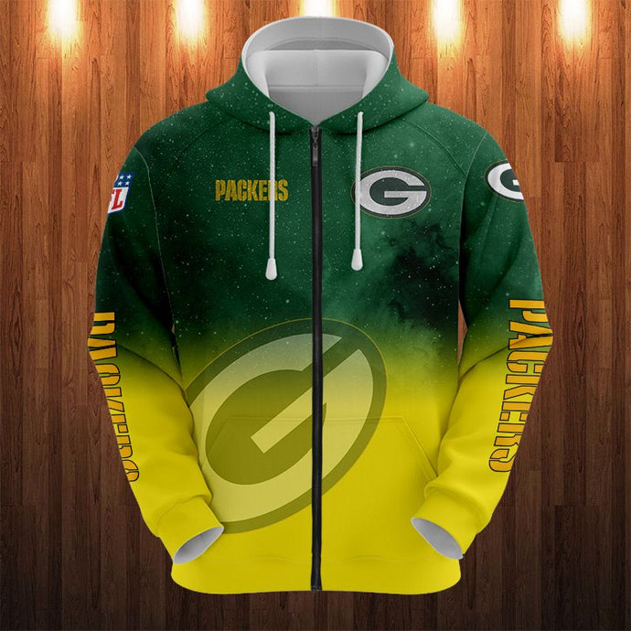 Green Bay Packers Casual Zipper Hoodie