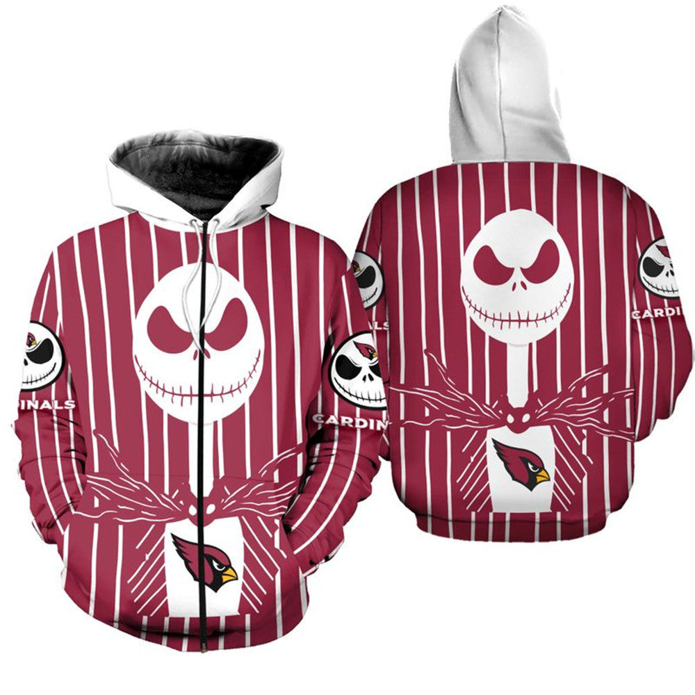 Arizona Cardinals Halloween Zipper Hoodie