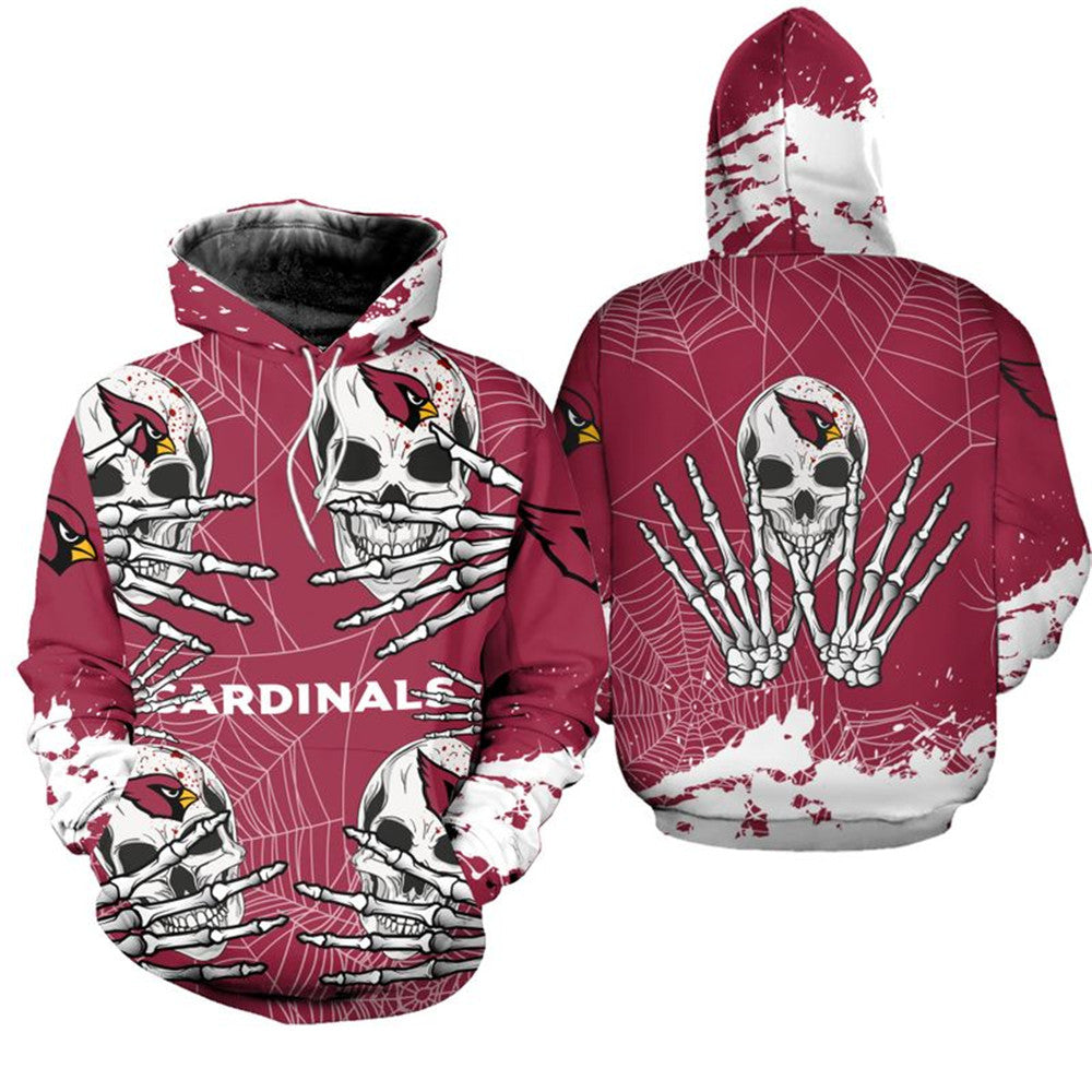 Arizona Cardinals Halloween Skull Hoodie