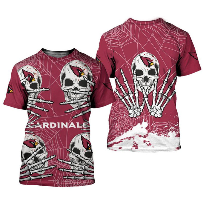 Arizona Cardinals Halloween Skull T-Shirt